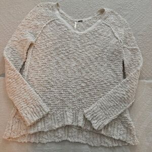 Free People Songbird Oversized Boho Sweater, Cream